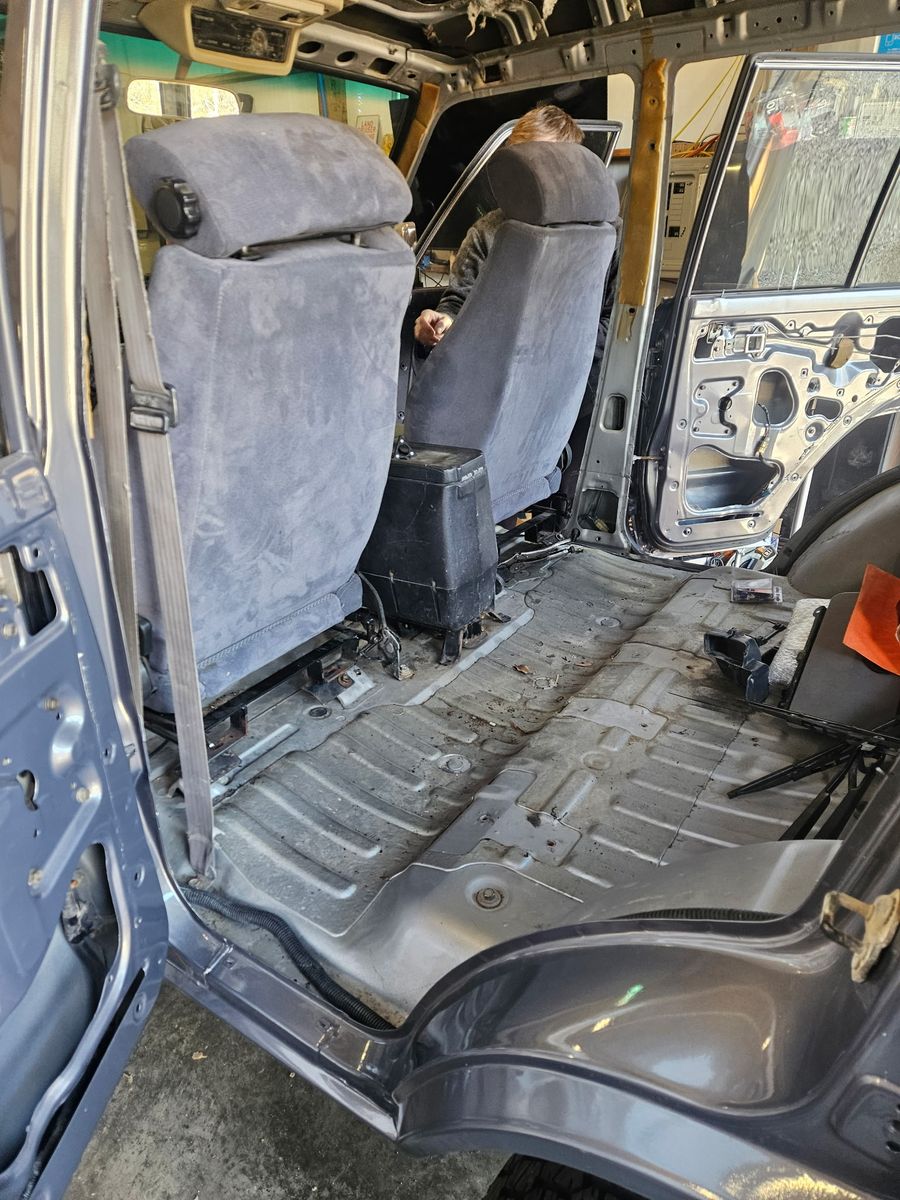 Interior stripped floor pan